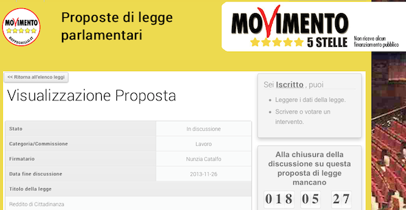 #M5S, sul blog di Beppe Grillo in discussione la legge per istituire il reddito minimo di cittadinanza