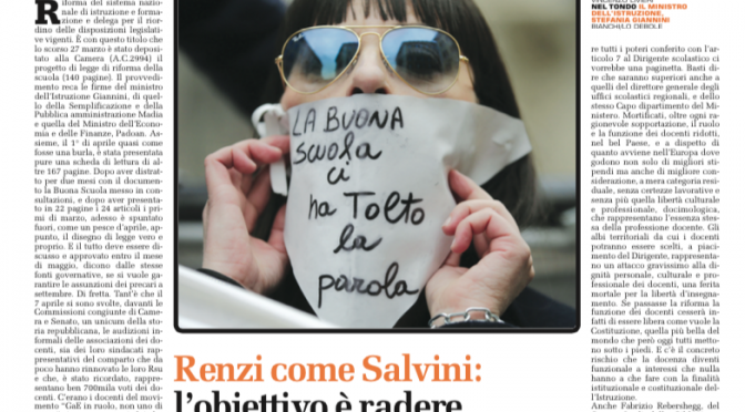 #Renzi come #Salvini, #LaBuonaScuola rade al suolo #scuola e #diritti